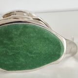 Vintage butter dish, silver-plated snail, salt shaker, 1950s.