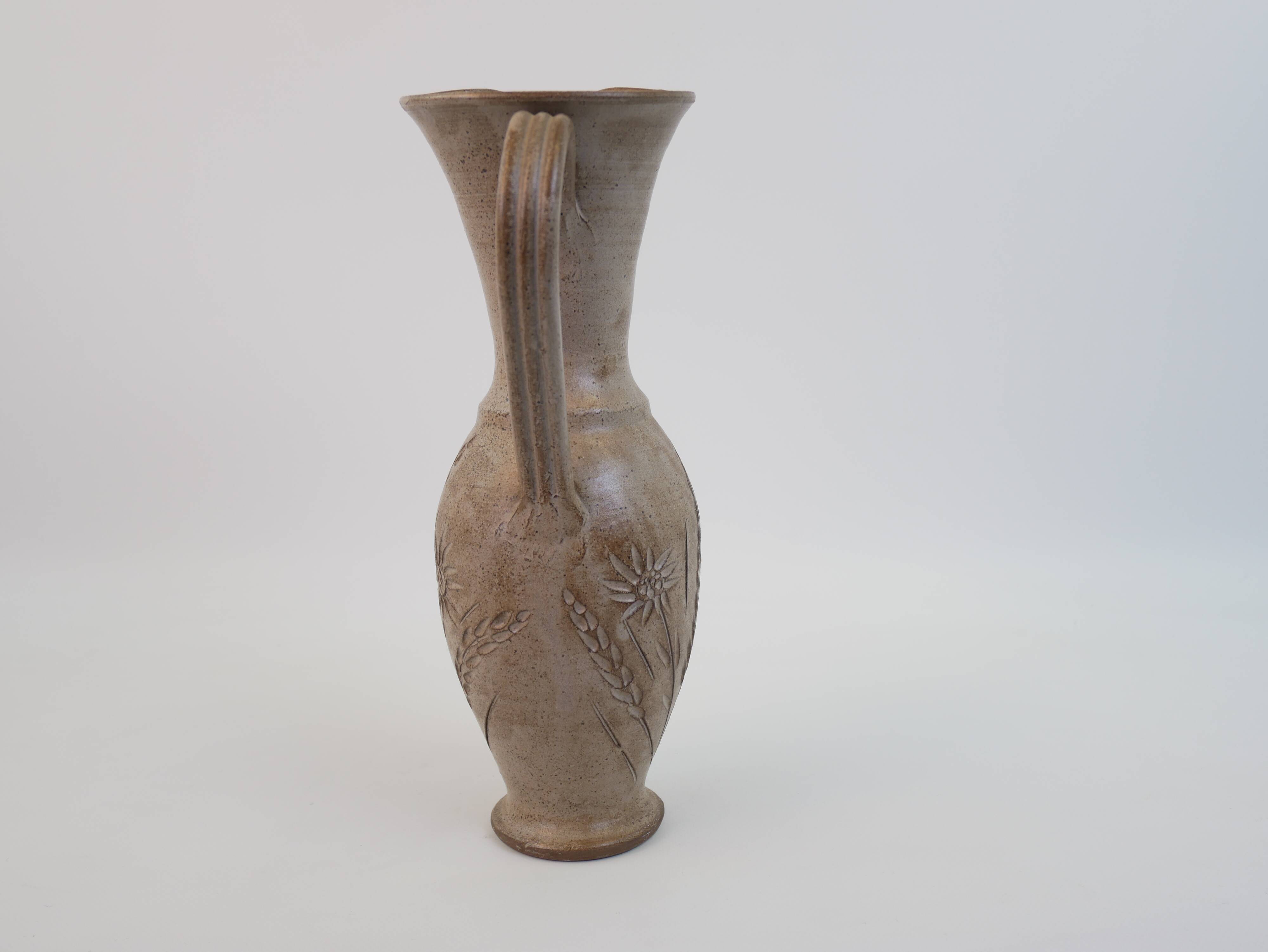 Large chiseled ceramic jug from Vallauris