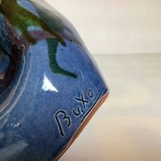Iridescent modernist vase by Thomas Buxo