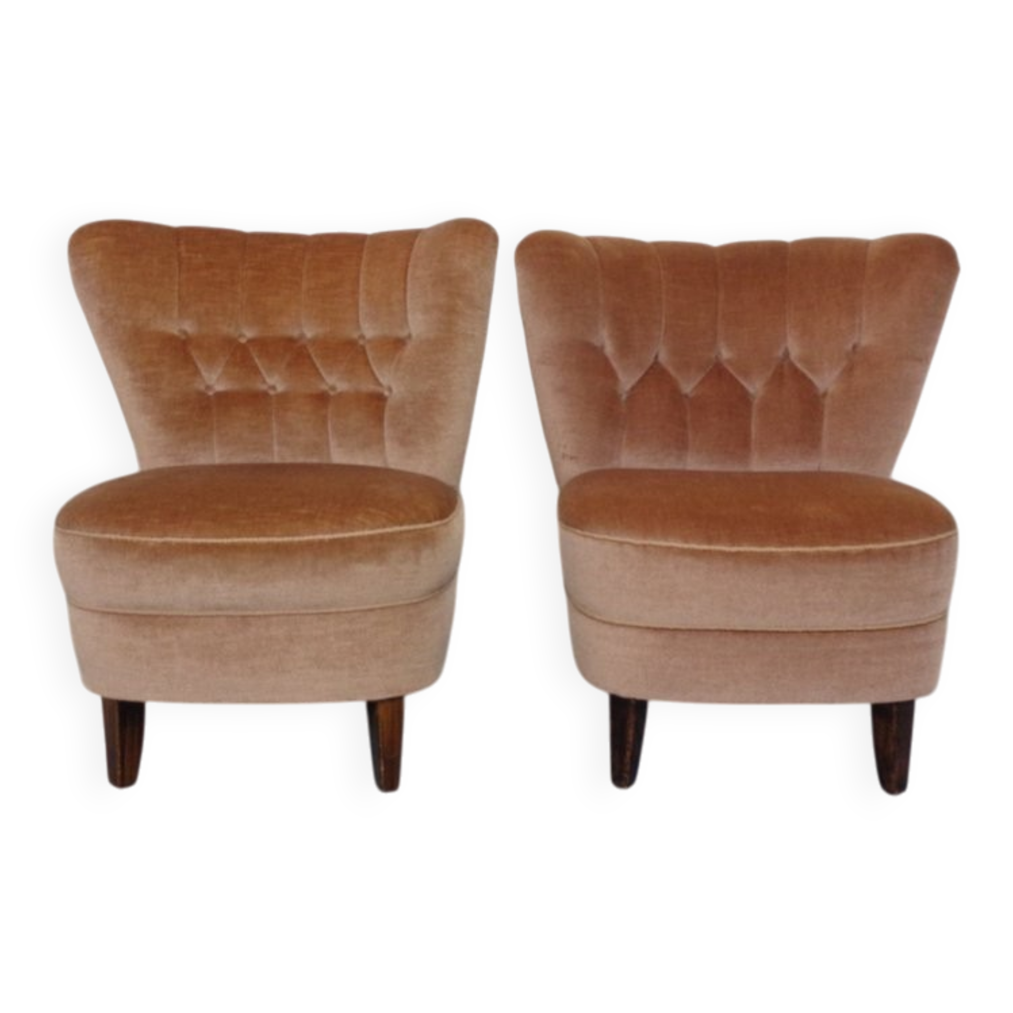 Mohair Club Chairs by Adolf Wrenger, Germany, 1950s, Set of 2