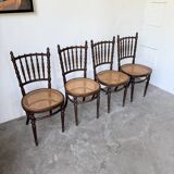 Série 4 chaises bistrot cannage Fischel n019