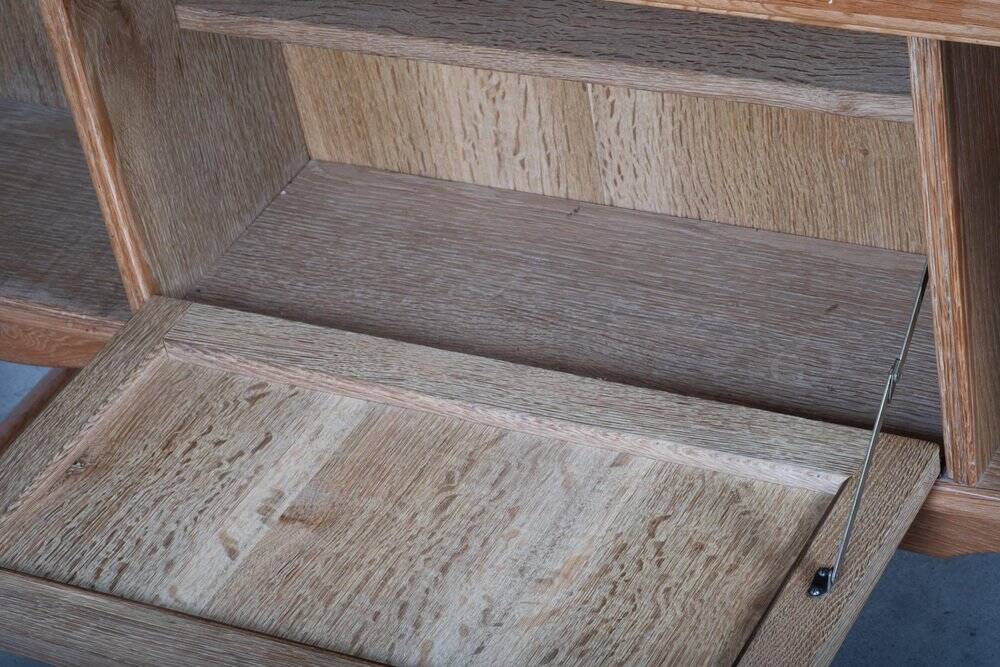Freestanding Oak Desk attributed to Henning Kjærnulf, Denmark, 1960s