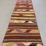 Old Turkish narrow Kilim Runner 270x53 cm shabby chic, vintage kelim