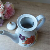 Faience coffee maker floral pattern, pouring coffee maker bohemian style