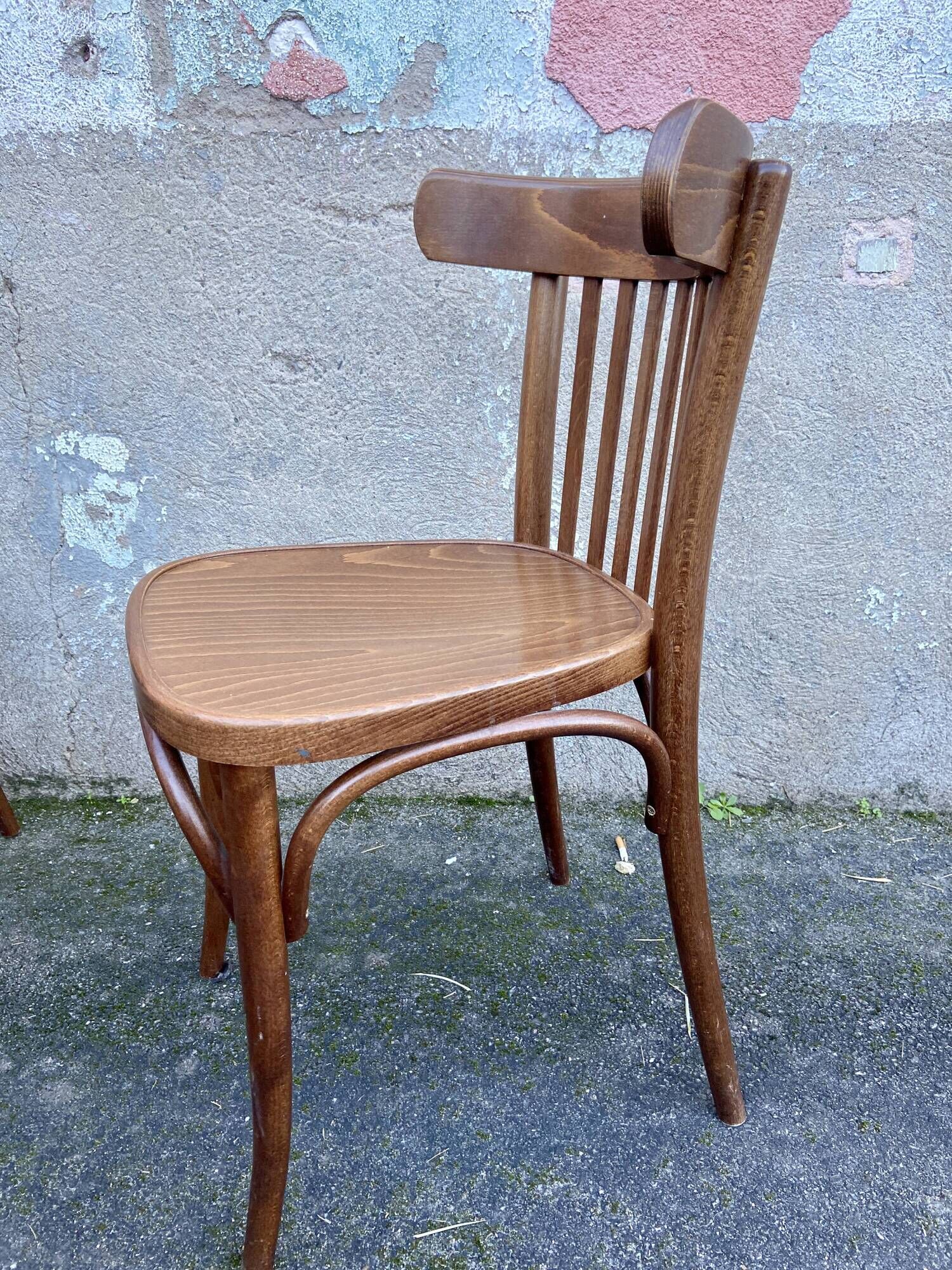 Lot de 6 chaises viennoise bois courbé 1970