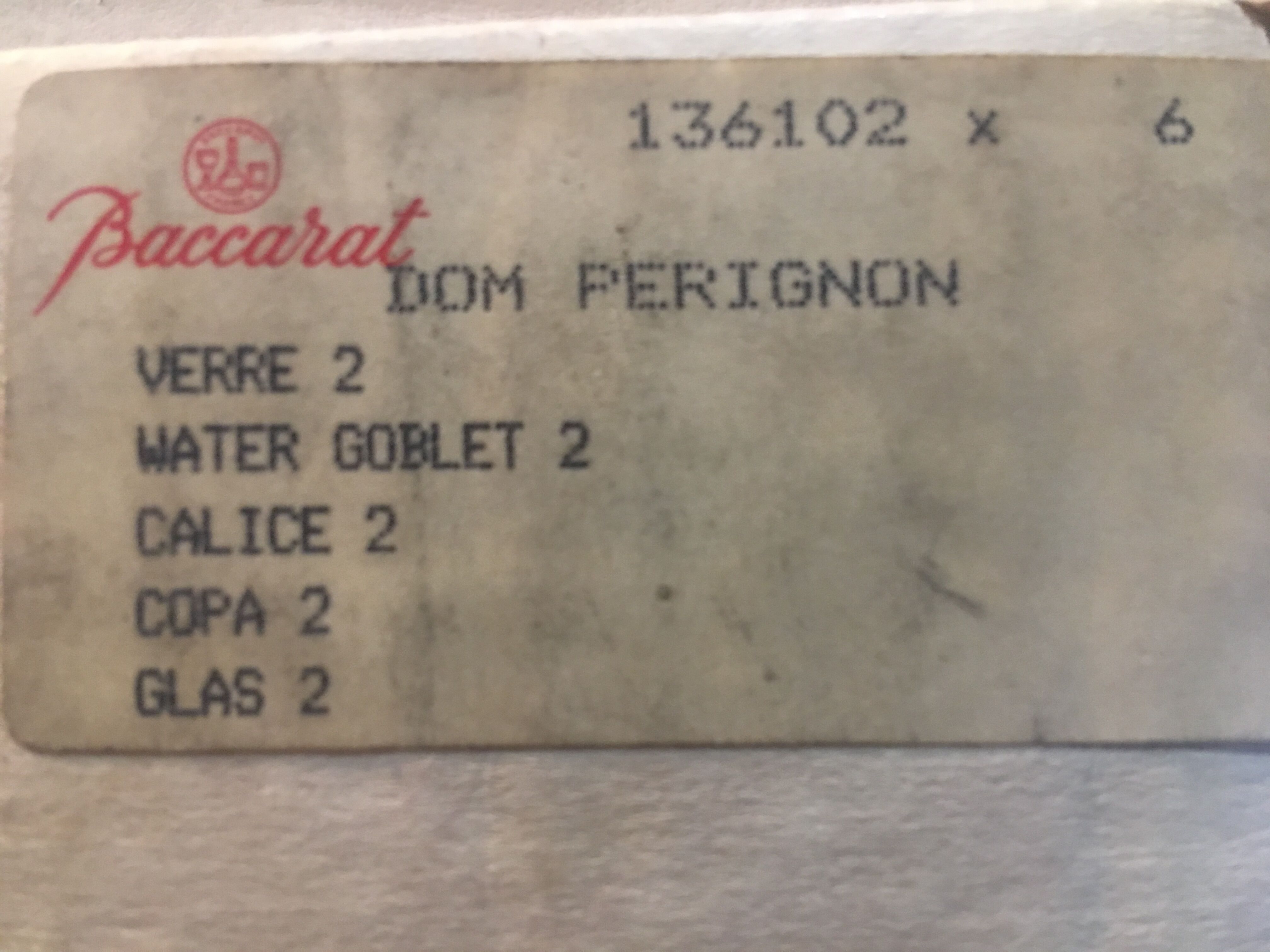 Baccarat Dom Perignon glasses