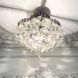 Plafonnier vintage en cristal décoré de feuilles et de grappes – Espagne année