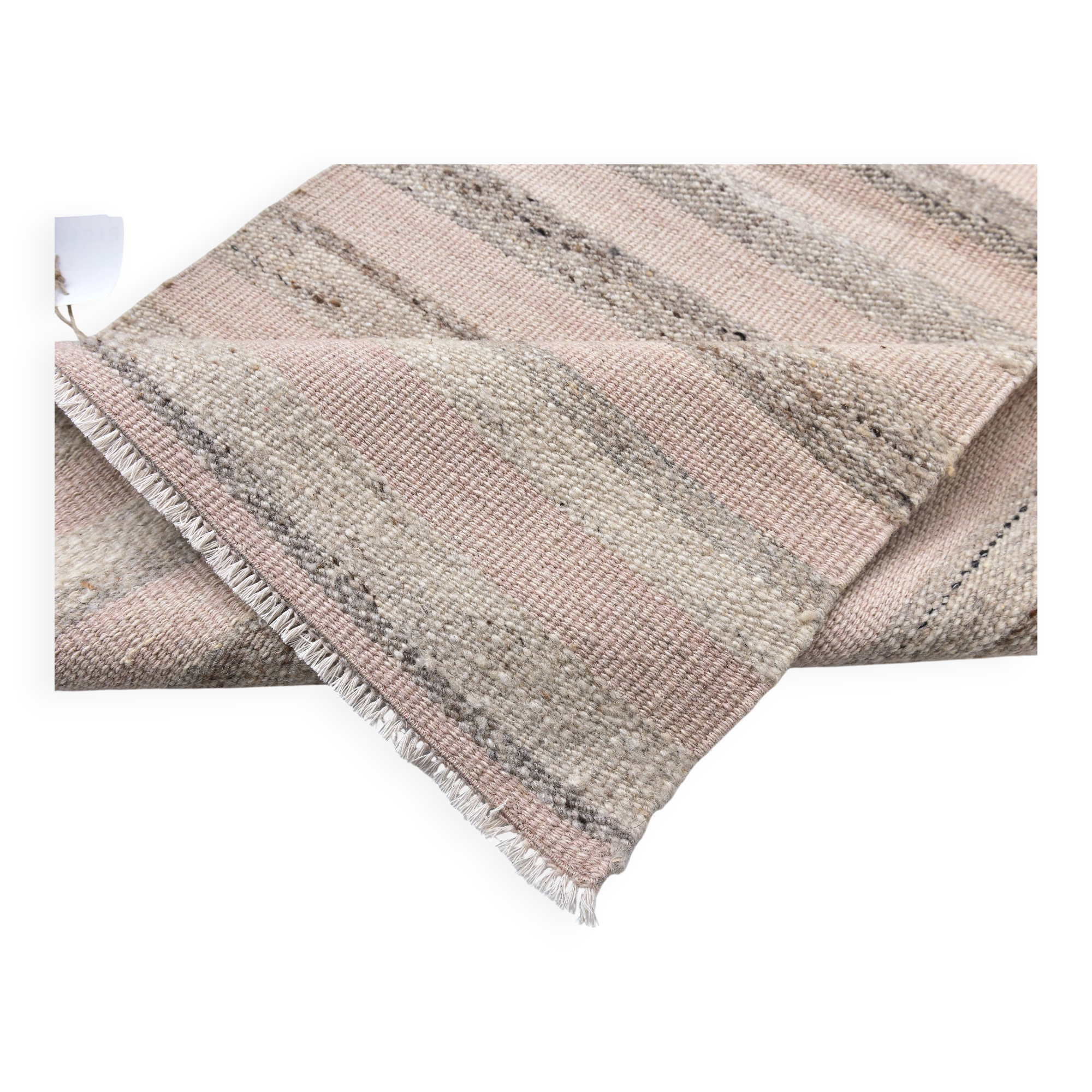 pink brown wool runner rug, Turkish vintage runner kilim  67x293 cm