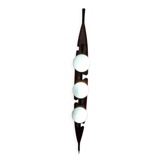 Vintage teak and opaline glass floor lamp by Goffredo Reggiani - 1960