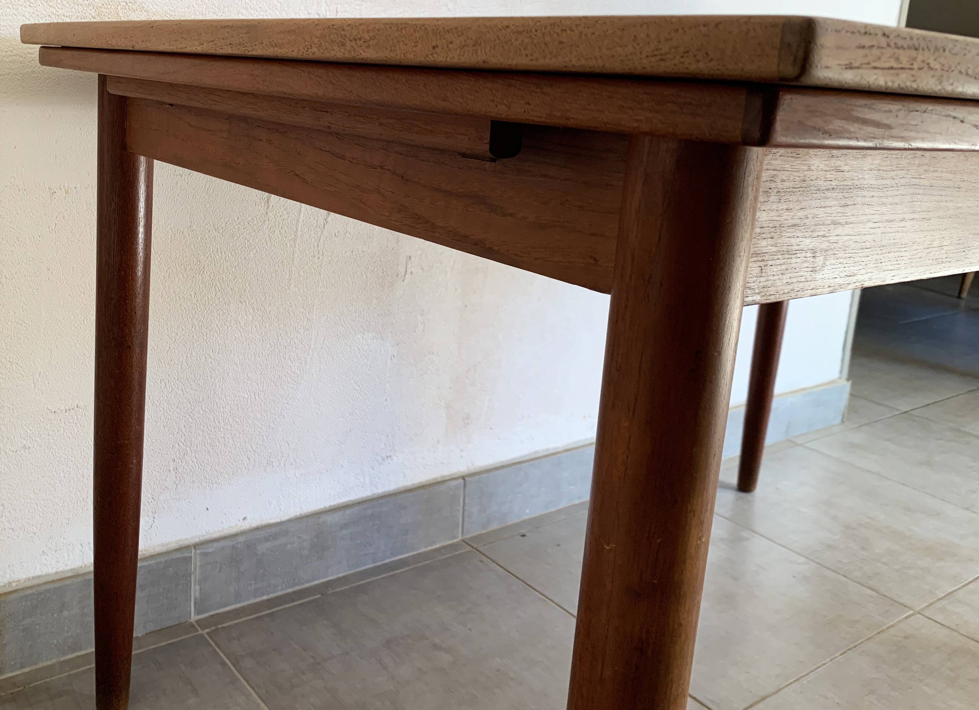 Vintage Danish dining table from the 60s extendable teak