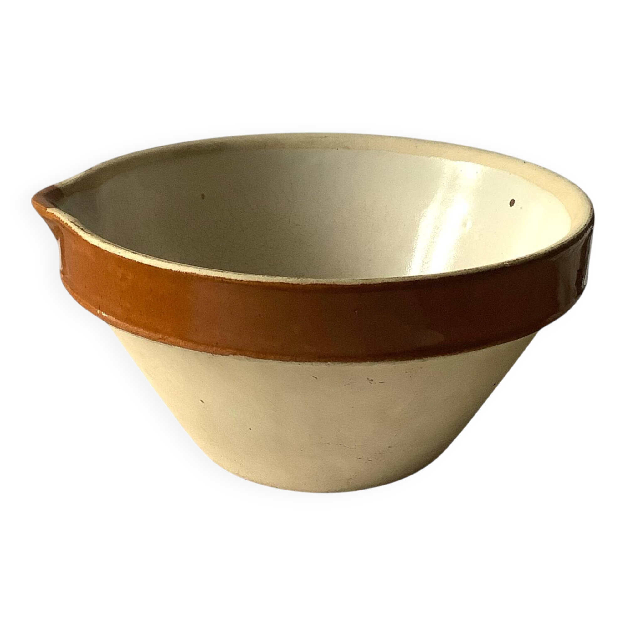 🍂 Small terracotta bowl with brown glazed neck 🍂