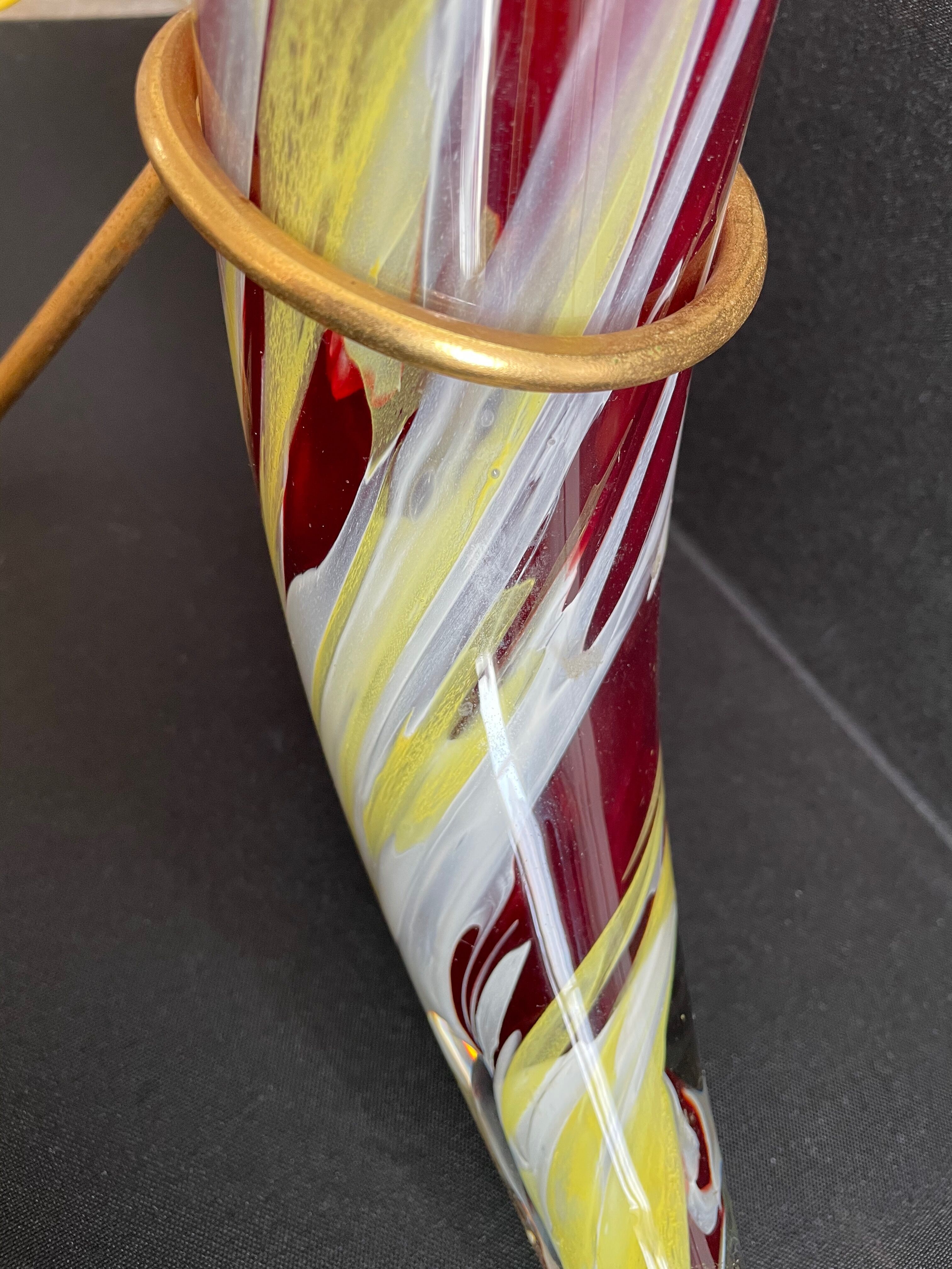 Vase soliflore verre soufflé coloré 1546