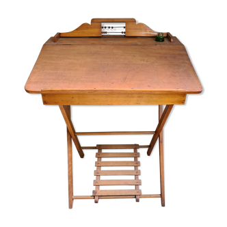 Ancien bureau enfant en bois avec pupitre vintage