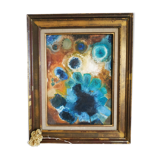 Old painting oil on wood and framing
