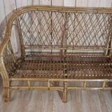 Vintage rattan corner sofa