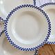 4 antique deep plates, ironstone Salins - Damier model