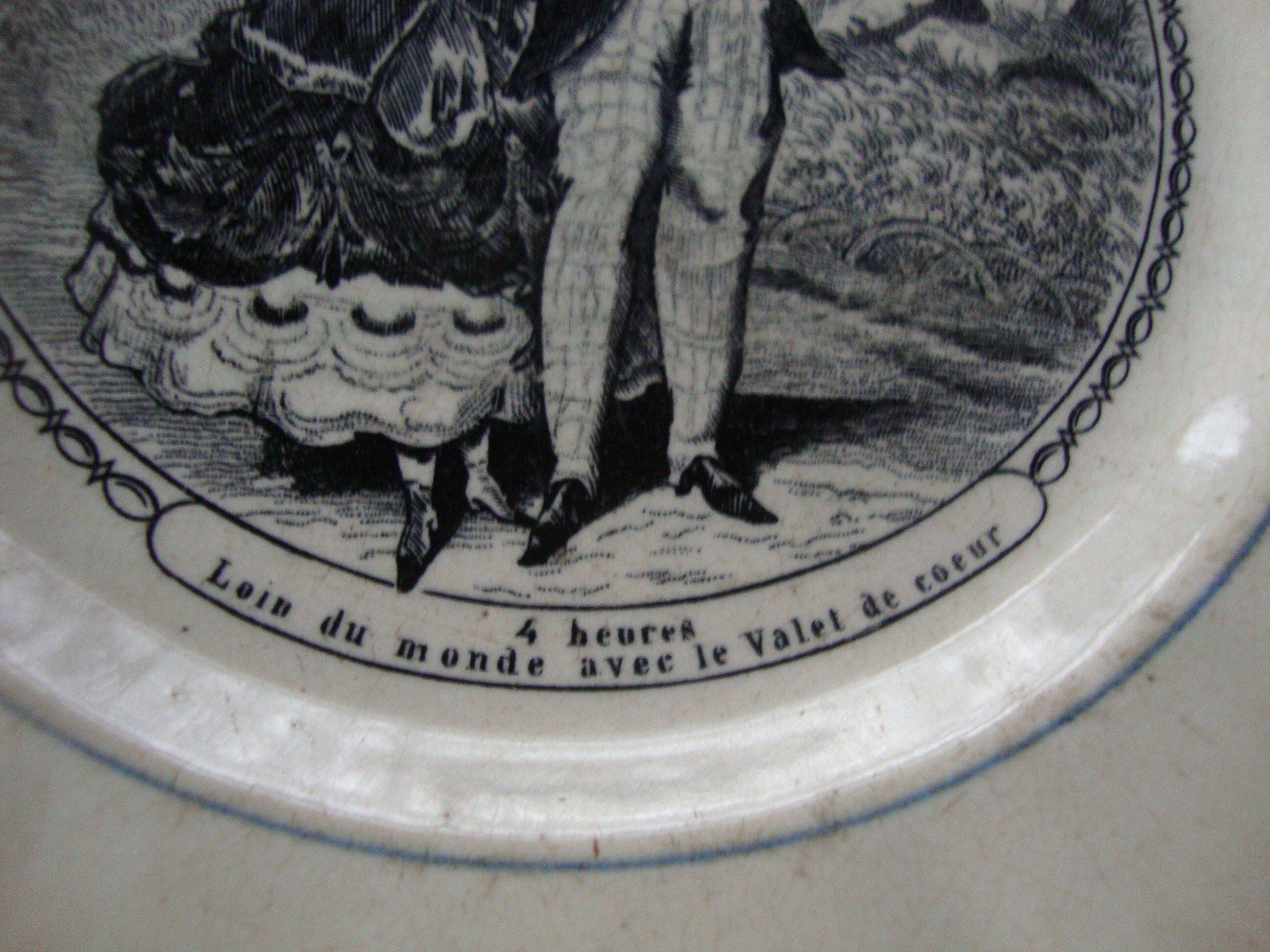 Old dessert plate "Les petites dames"
