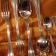 Cutlery, small spoons forks ladle silver metal CHRISTOFLE