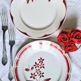 Old mismatched earthenware dinner plates