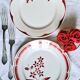 Old mismatched earthenware dinner plates