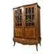 Louis XV style curved bookcase in precious wood marquetry