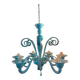 Italian Light Blue Murano Style Glass Chandelier