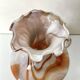 Vintage Murano glass vase, white and orange opaline from the 1970s.