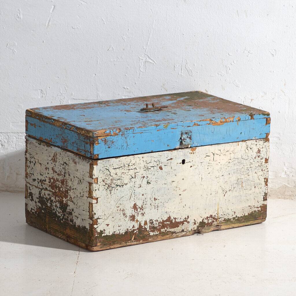 Small antique painted pine chest – Poland, around 1930