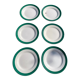 6 dessert plates in white earthenware and green edging Digoin Sarreguemines vintage