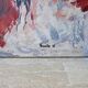 Painting, abstract painting signed Vieville, 1980s