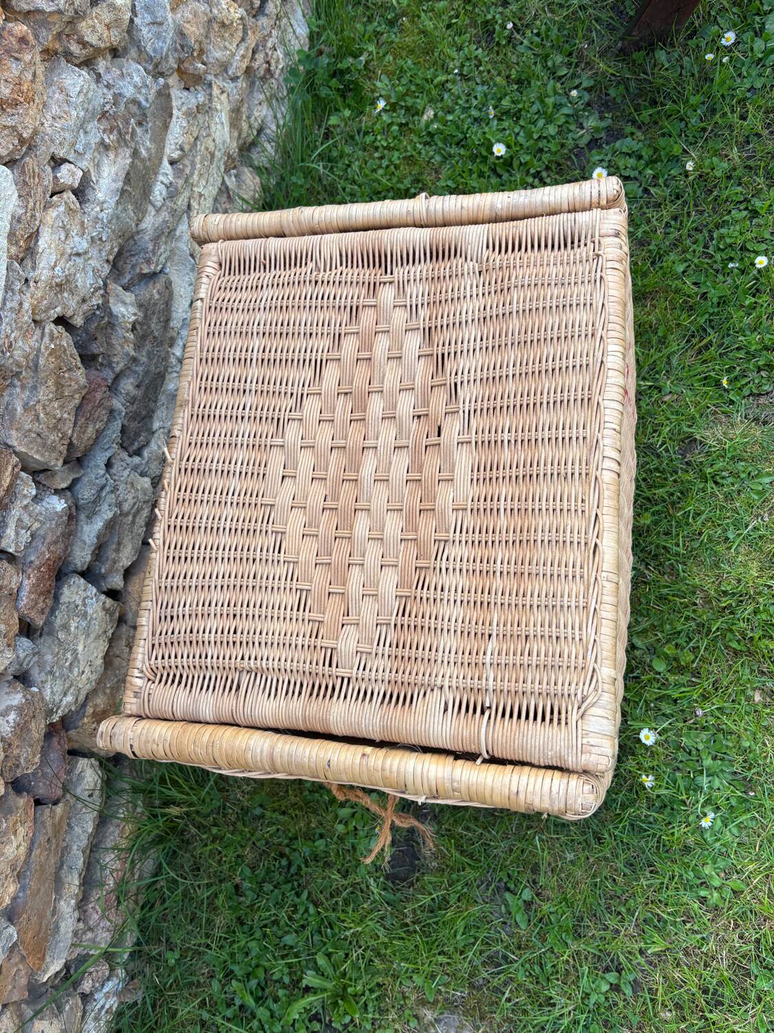 Vintage rattan and wicker trunk, chest
