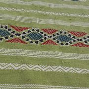 Berber handmade green kilim rug in pure wool 210-115cm