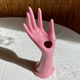 Vase soliflore fig hand in vintage ceramic 70s