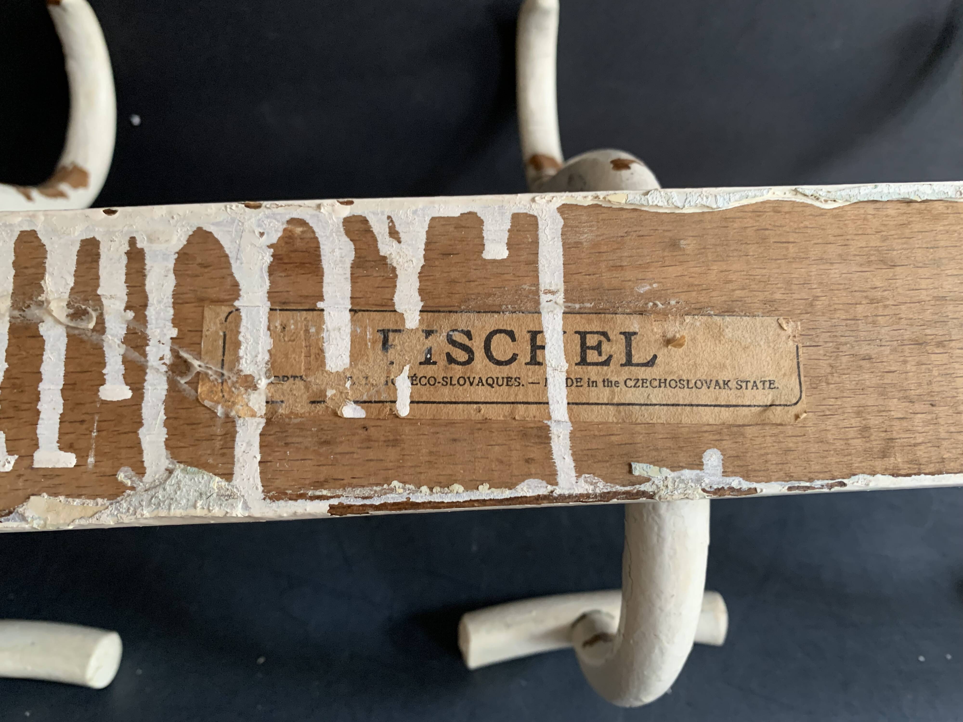 Fischel curved wood wall coat rack, Art Deco