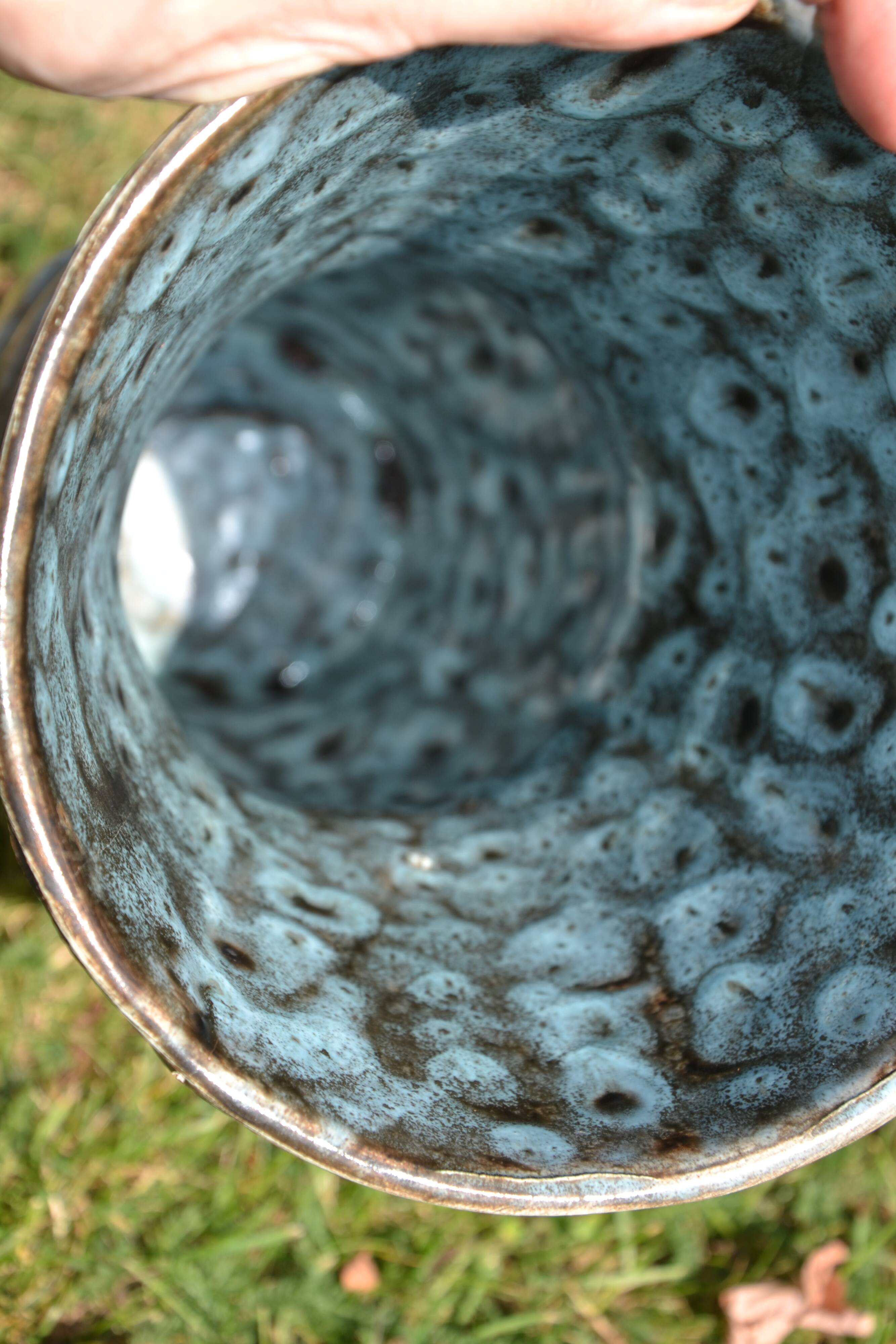 Large Vallauris vase "sea foam" H 41.5 cm