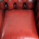 English chesterfield 2.5/3 seater sofa made of cowhide leather in red