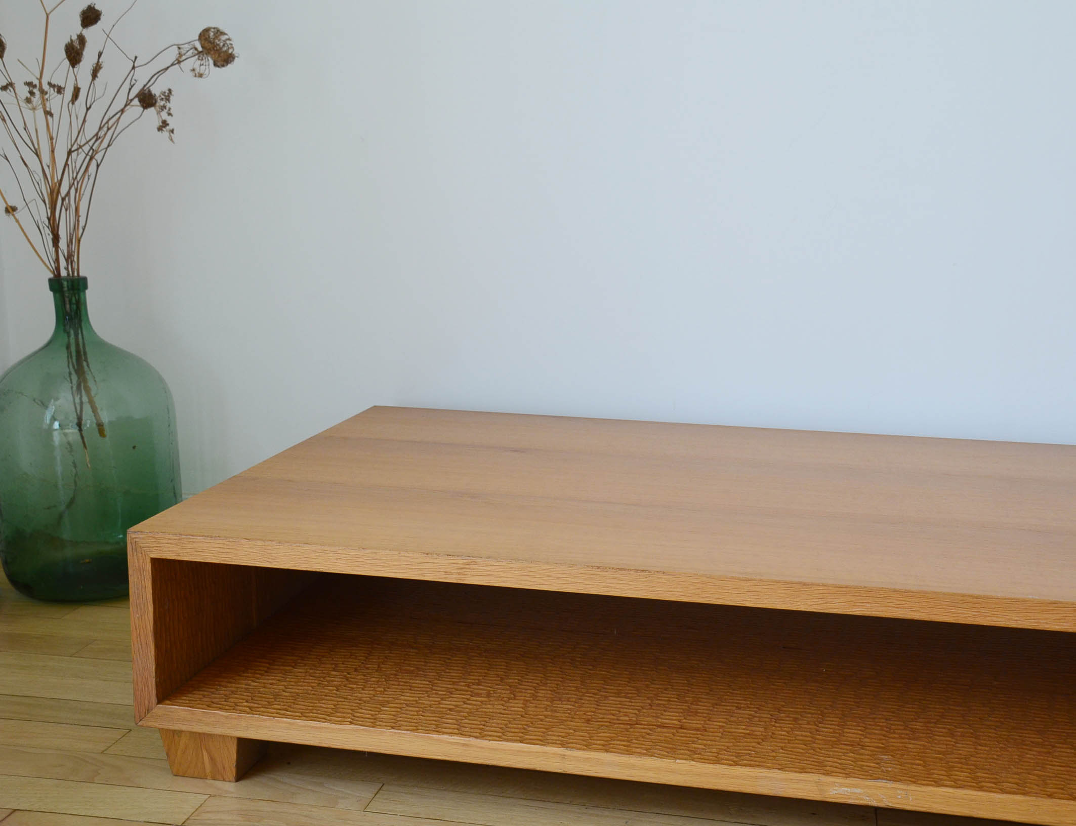 Coffee table Ecart International by Andrée Putman model "crossing" oak wood