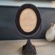 Miroir à poser pivotant en osier noir