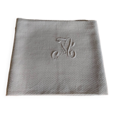 Small tablecloth or other for decoration!! thick linen & silk damask, Monogram