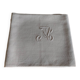 Small tablecloth or other for decoration!! thick linen & silk damask, Monogram