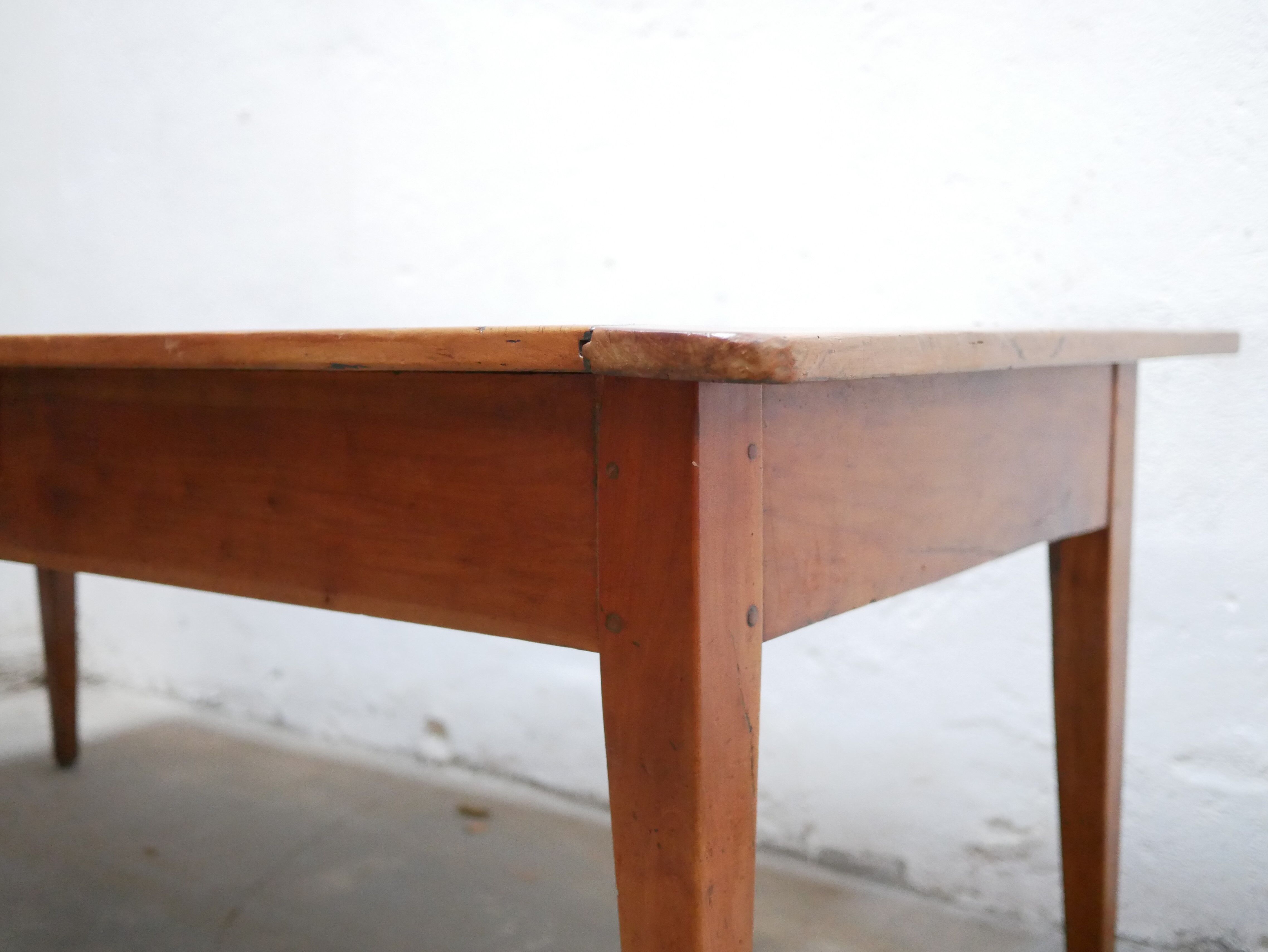 Vintage wooden farmhouse dining table