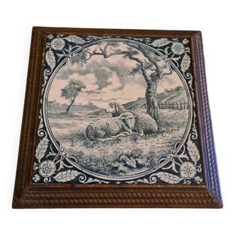 French coaster with porcelain tile, ca. 1900