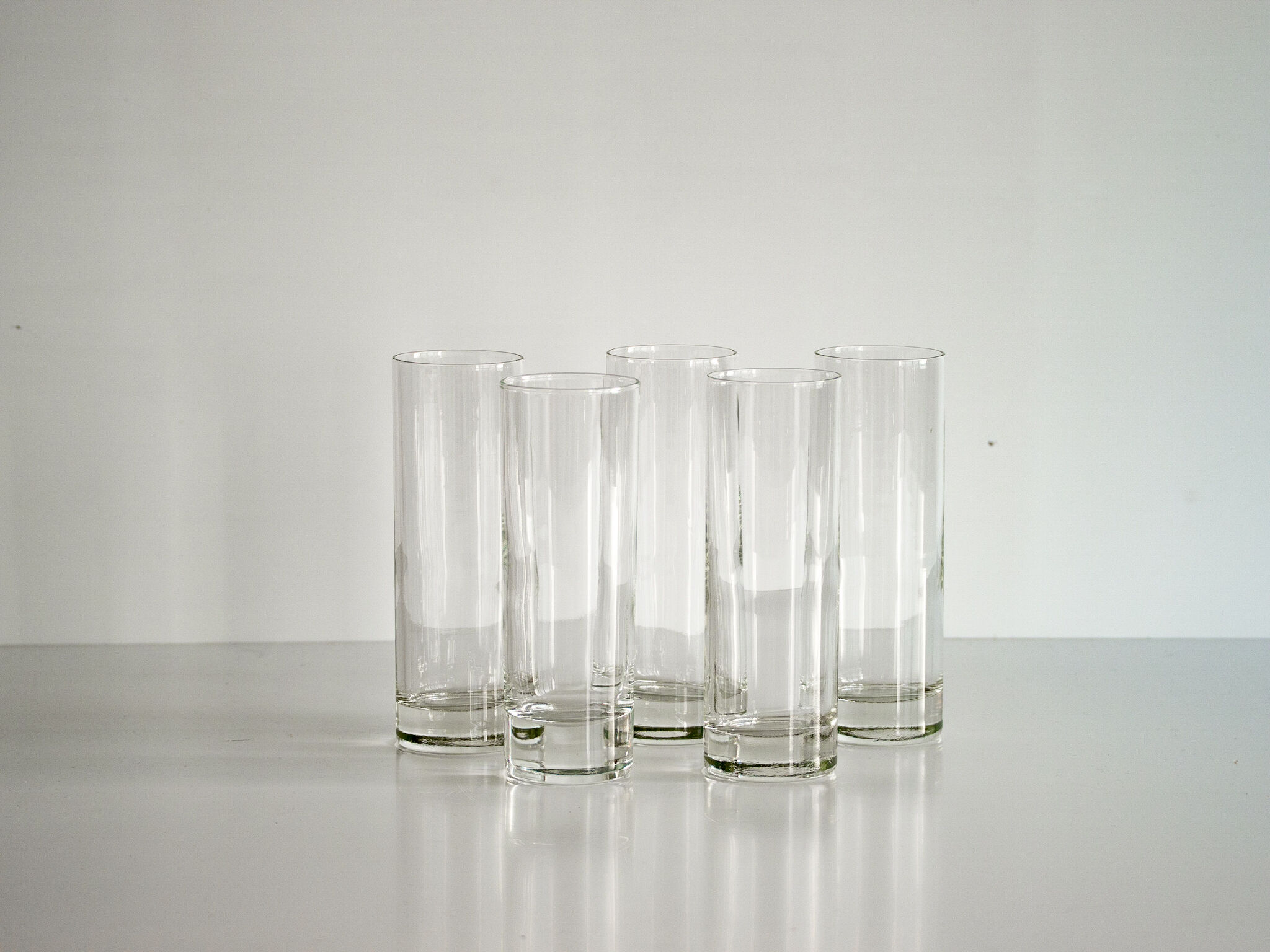 Set of 5 glasses and glass coolers