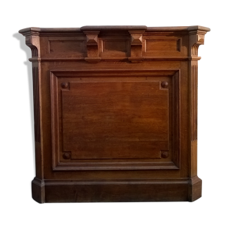 Ancien comptoir caisse de commerce chêne