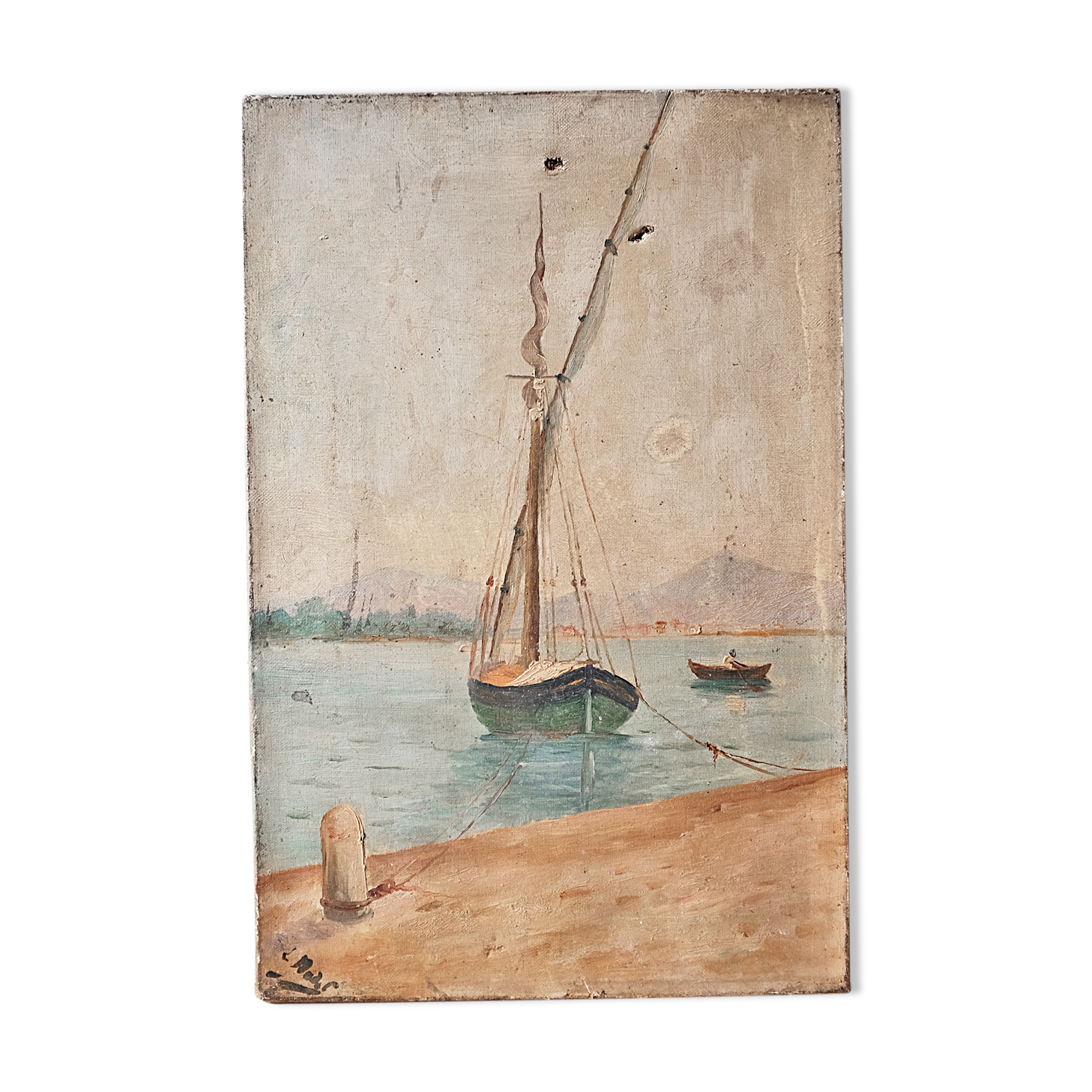 Old paintings signed, Marine nineteenth century