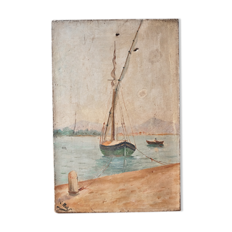 Old paintings signed, Marine nineteenth century