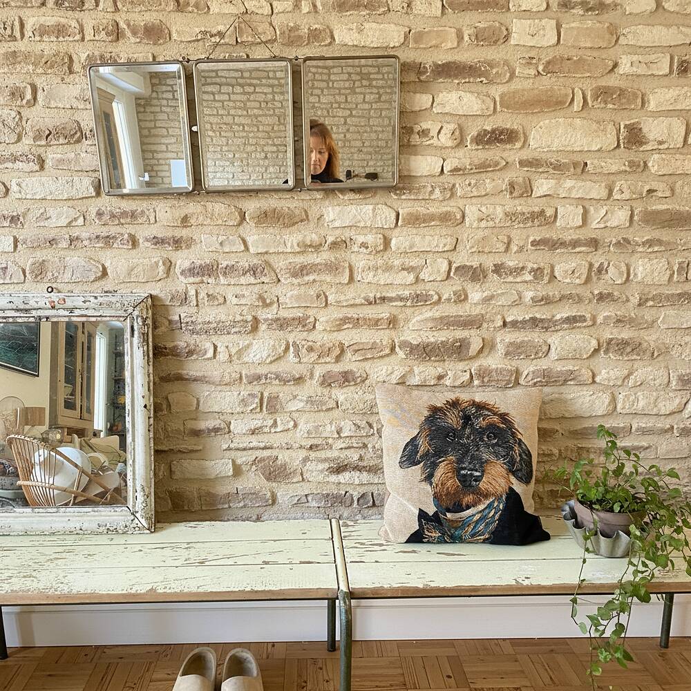 Ancien banc d’école patiné