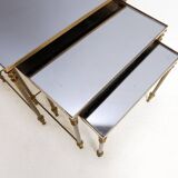 Set of 3 Mid-Century Modern Nesting Tables Maison Jansen Style - 1970s