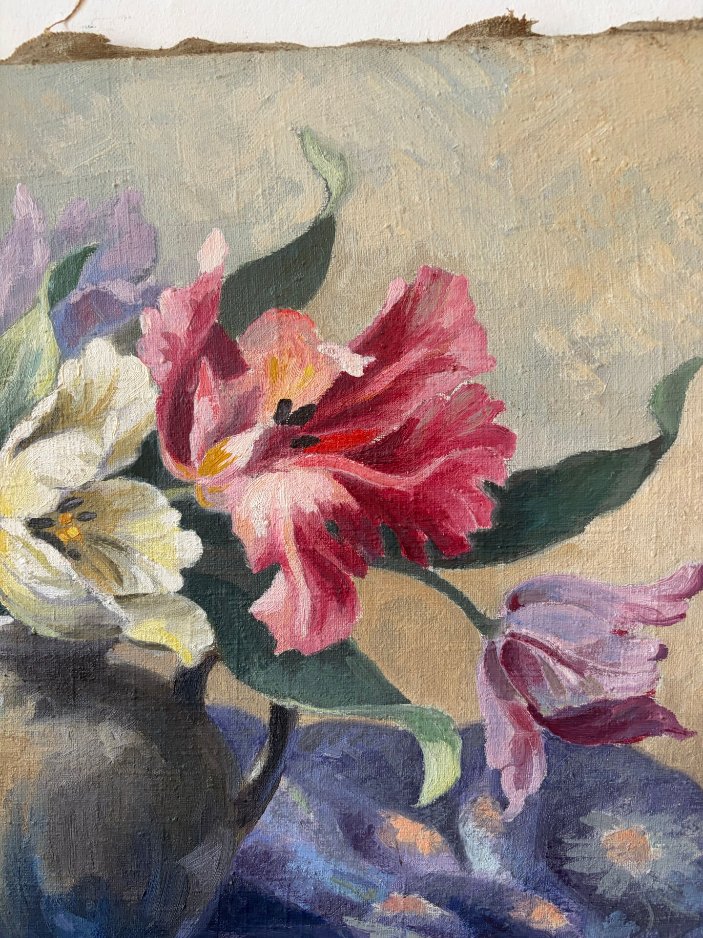 Nature morte, huile sur toile  signée Biacabe