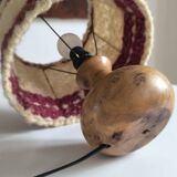 1950s burl wood table lamp